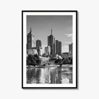 Melbourne Skyline Black and White Fine Art Photo Print, Southbank, Victoria Australia Wall Poster
