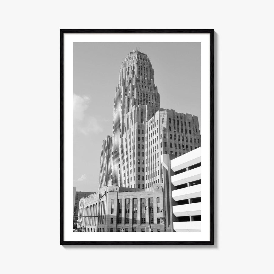 Buffalo Black and White Fine Art Photo Print, City Hall Deco Poster