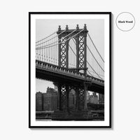 Manhattan Bridge Black and White Fine Art Photo Print, Brooklyn NYC DUMBO Poster