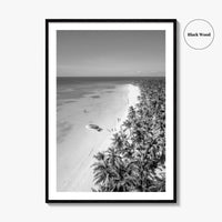 Saona Island Black and White Fine Art Photo Print, Dominican Republic Poster