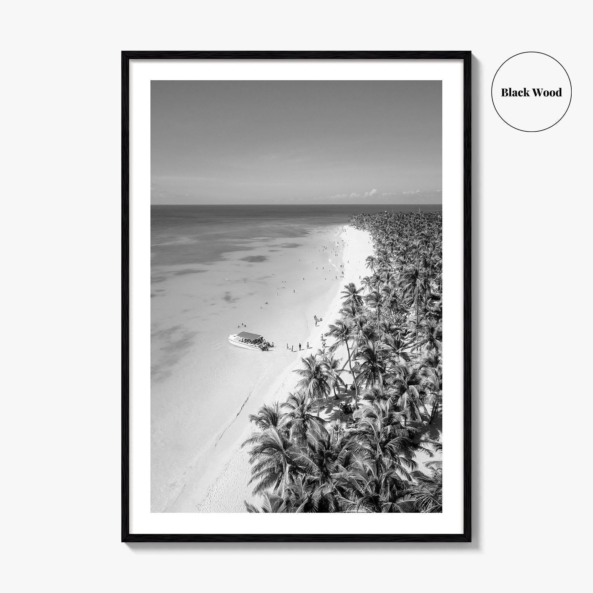 Saona Island Black and White Fine Art Photo Print, Dominican Republic Poster