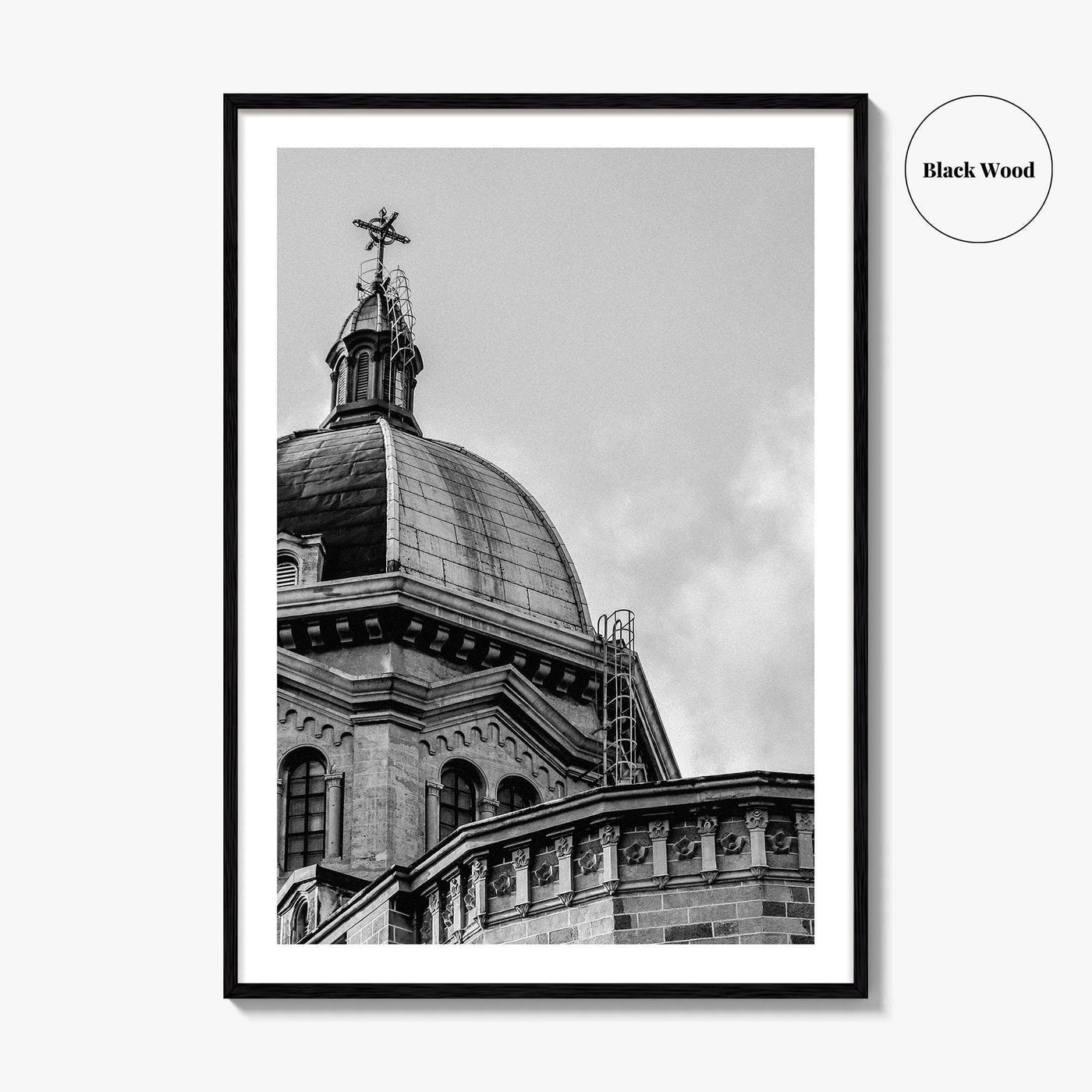 Manila Black and White Fine Art Photo Print, Intramuros Cathedral Dome, Philippines Poster