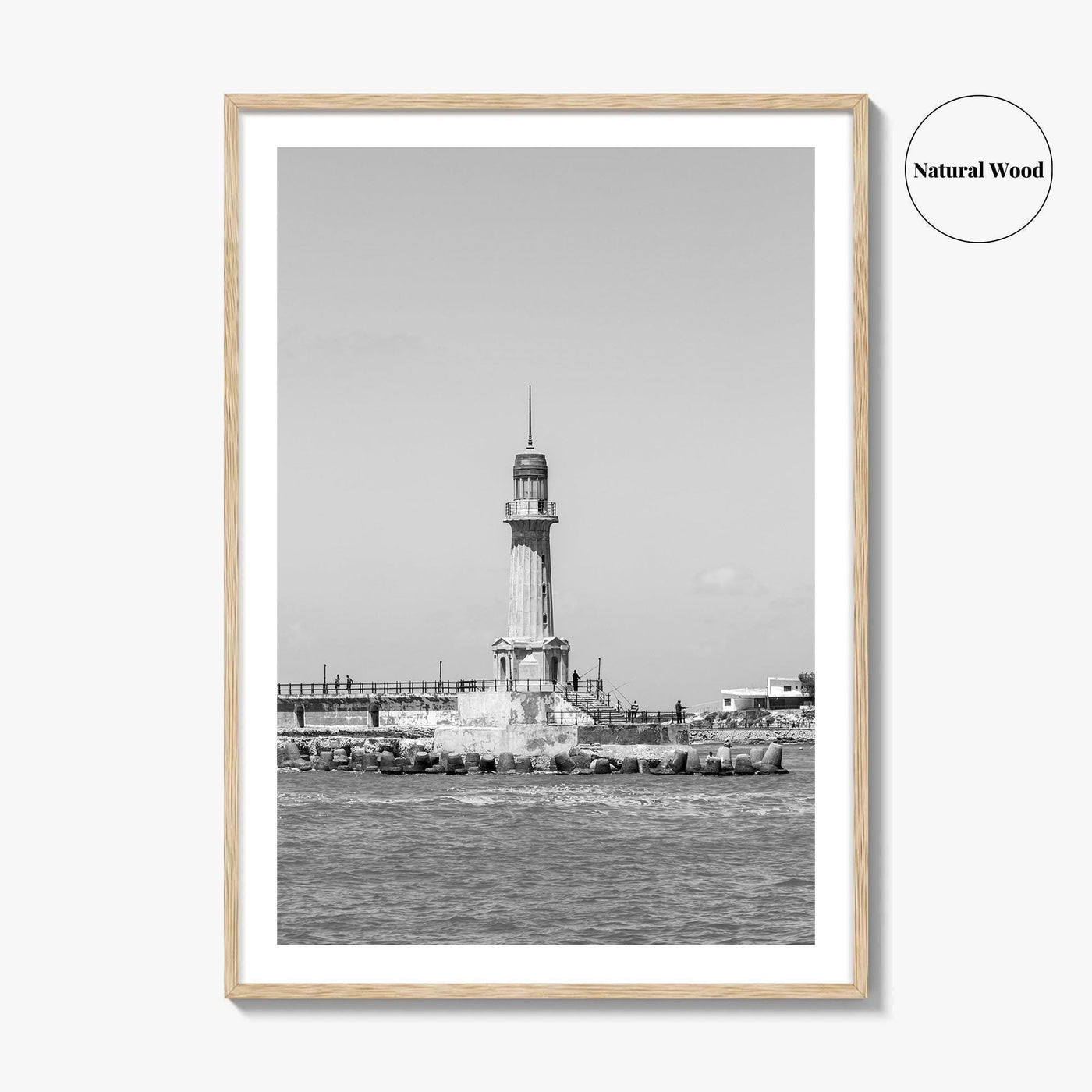 Alexandria Egypt Black and White Fine Art Photo Print, Lighthouse, Pharos, Wall Decor Poster