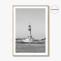 Alexandria Egypt Black and White Fine Art Photo Print, Lighthouse, Pharos, Wall Decor Poster