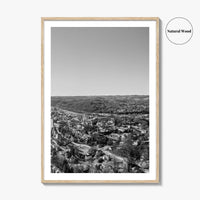Morgantown Skyline Black and White Fine Art Photo Print, WVU Campus, West Virginia Poster