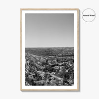 Morgantown Skyline Black and White Fine Art Photo Print, WVU Campus, West Virginia Poster