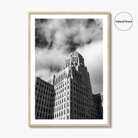 Buffalo Black and White Fine Art Photo Print, City Hall Architecture, Downtown NY Poster