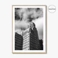 Buffalo Black and White Fine Art Photo Print, City Hall Architecture, Downtown NY Poster