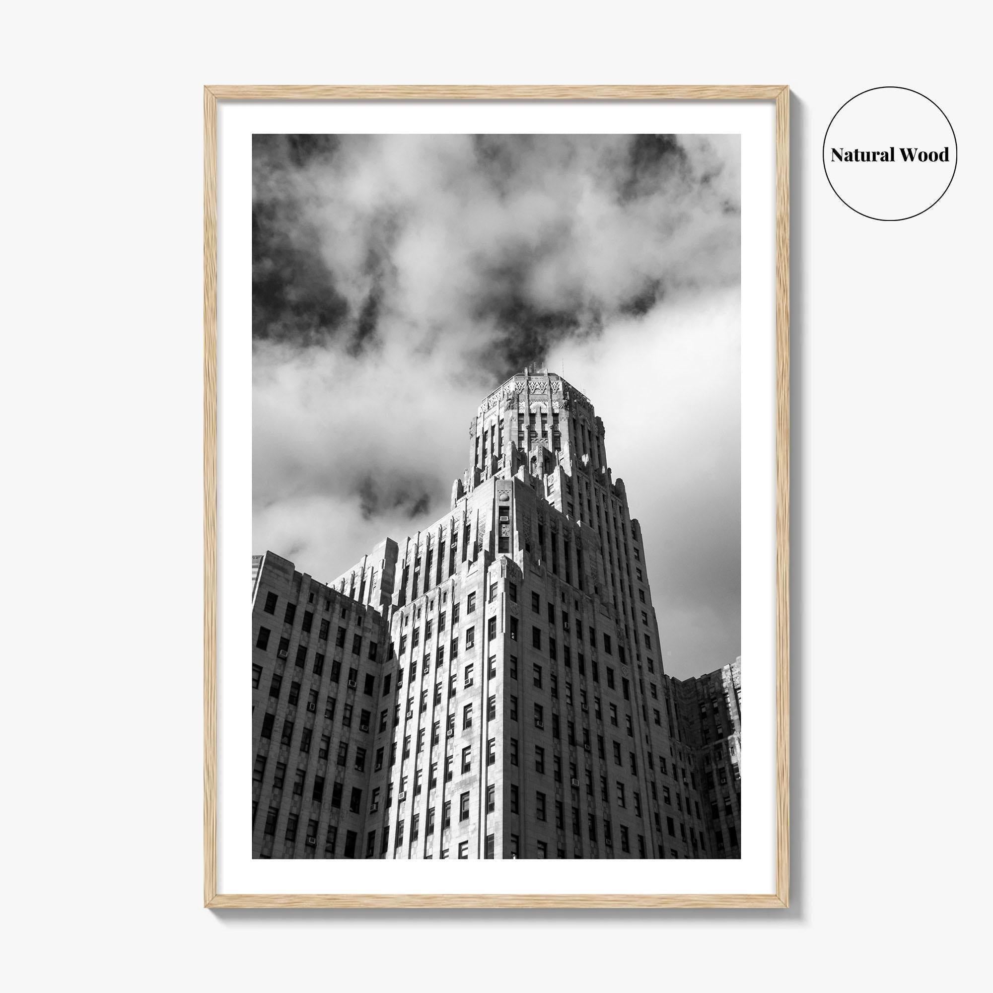 Buffalo Black and White Fine Art Photo Print, City Hall Architecture, Downtown NY Poster