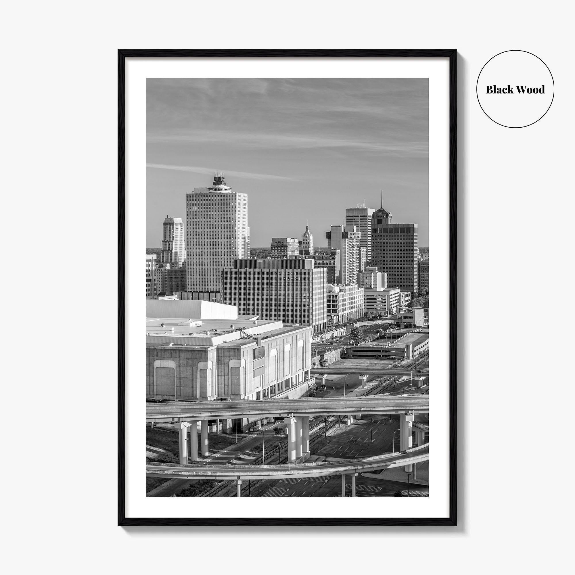 Memphis Skyline Black and White Fine Art Photo Print, Downtown, Tennessee USA Poster