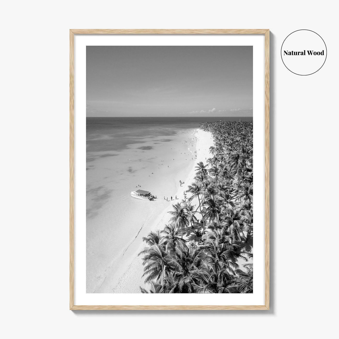 Saona Island Black and White Fine Art Photo Print, Dominican Republic Poster