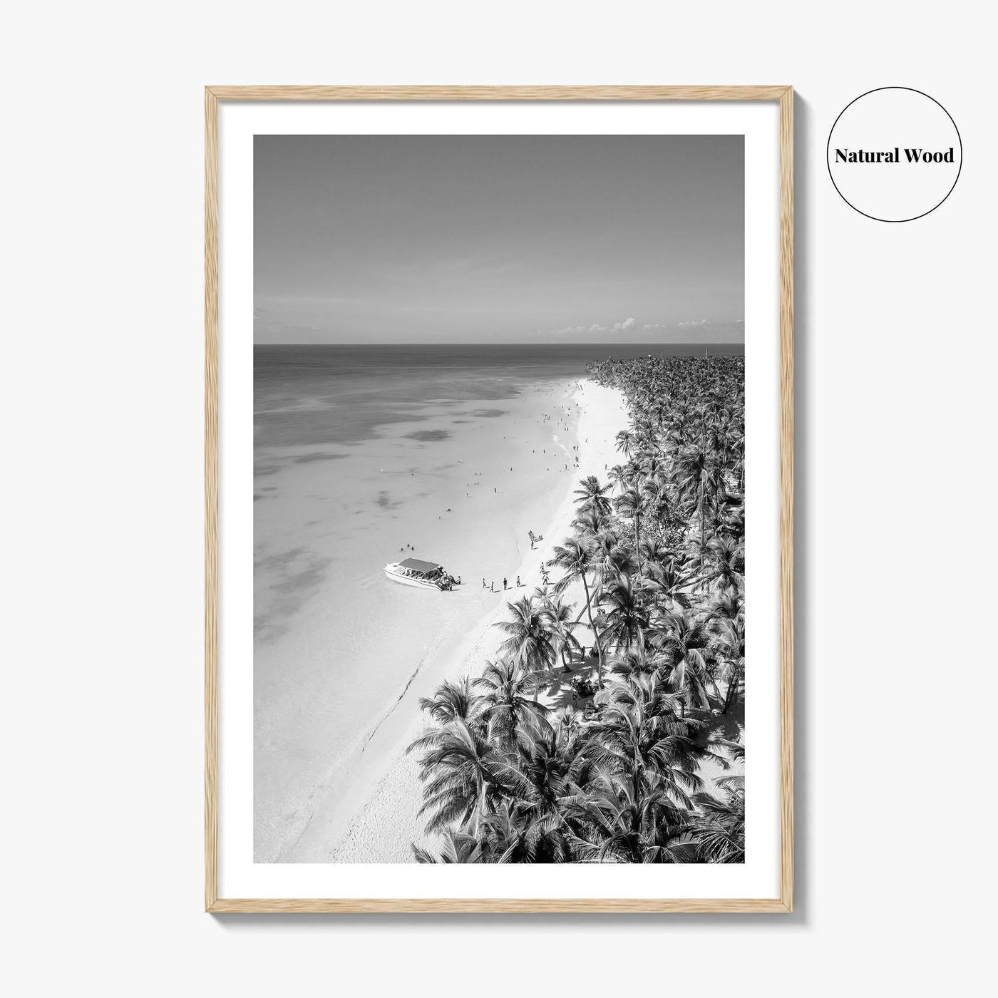 Saona Island Black and White Fine Art Photo Print, Dominican Republic Poster