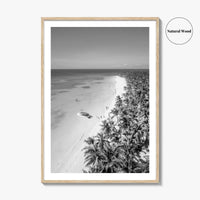 Saona Island Black and White Fine Art Photo Print, Dominican Republic Poster