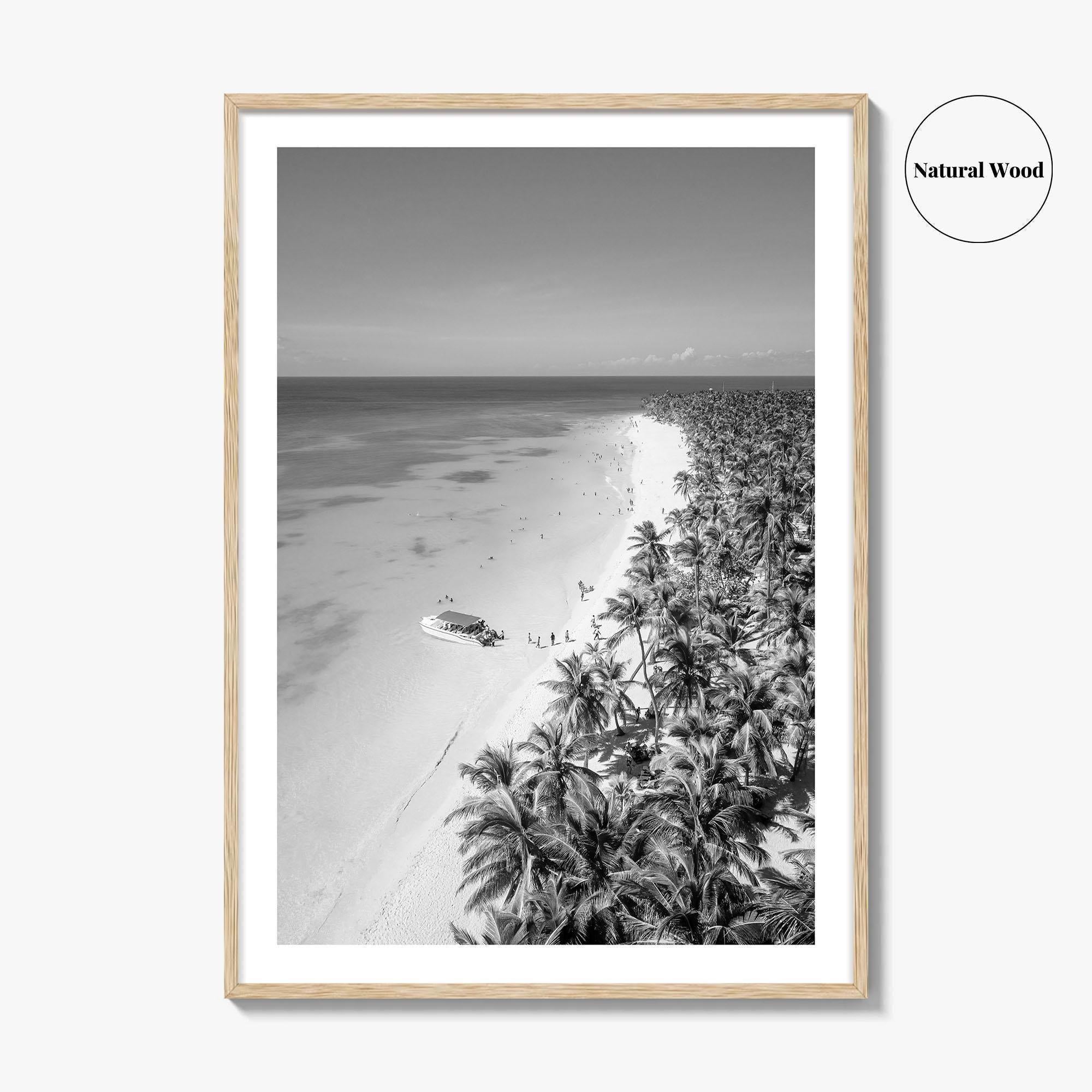 Saona Island Black and White Fine Art Photo Print, Dominican Republic Poster