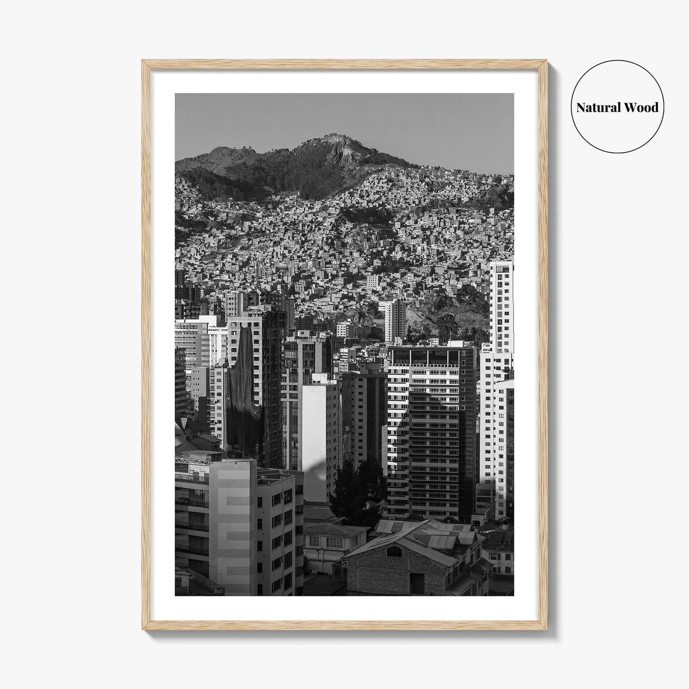 La Paz Black and White Fine Art Photo Print, Bolivia Andes Mountains Poster