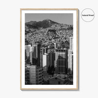 La Paz Black and White Fine Art Photo Print, Bolivia Andes Mountains Poster