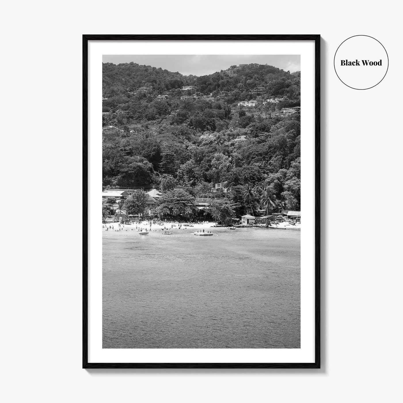 Ocho Rios Black and White Fine Art Photo Print, Jamaica Poster, Saint Ann Parish