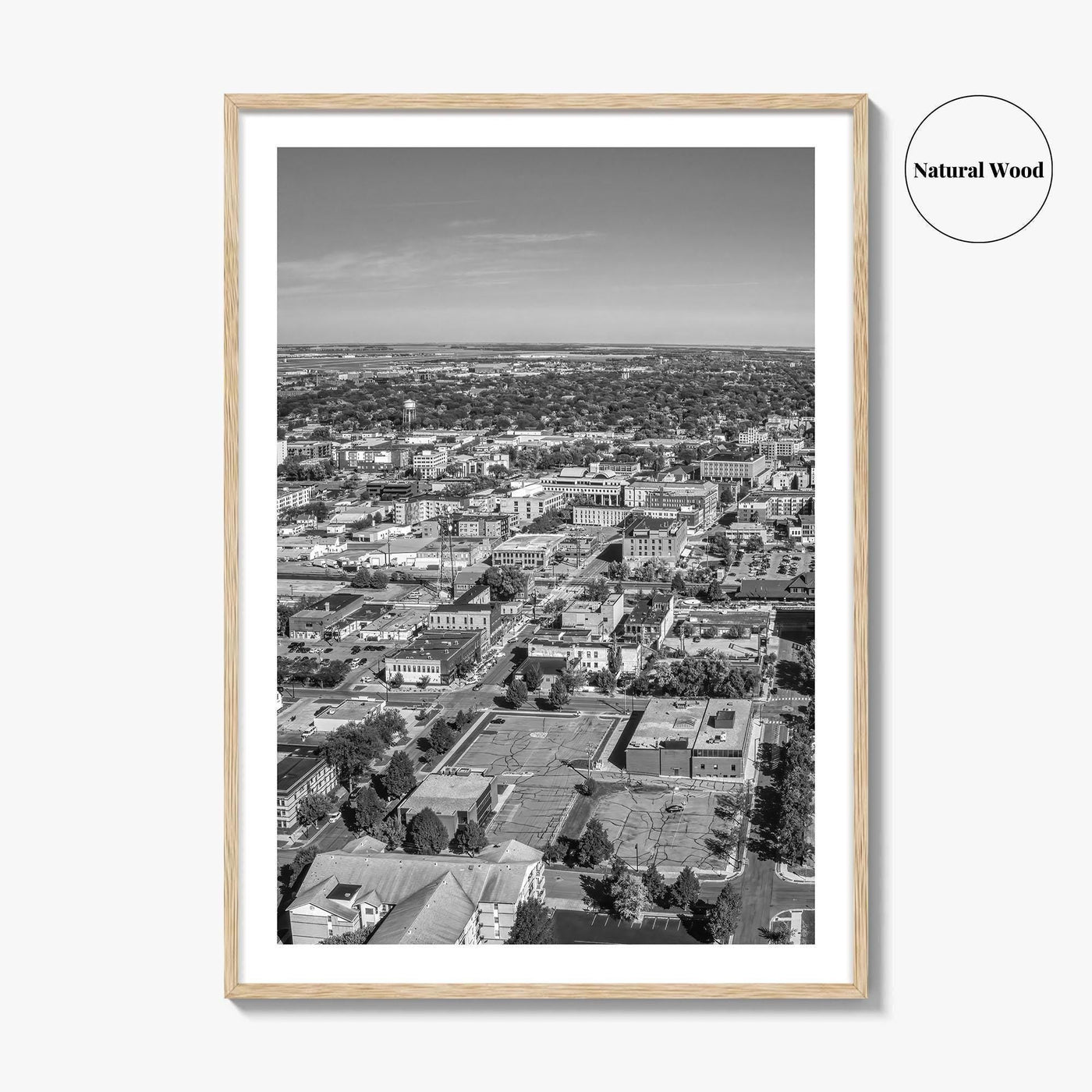 Fargo Black and White Fine Art Photo Print, North Dakota Poster