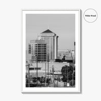 Montgomery Skyline Black and White Fine Art Photo Print, Downtown, Alabama USA Poster