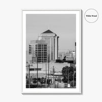 Montgomery Skyline Black and White Fine Art Photo Print, Downtown, Alabama USA Poster