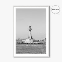 Alexandria Egypt Black and White Fine Art Photo Print, Lighthouse, Pharos, Wall Decor Poster