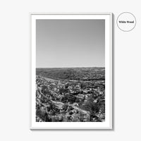 Morgantown Skyline Black and White Fine Art Photo Print, WVU Campus, West Virginia Poster