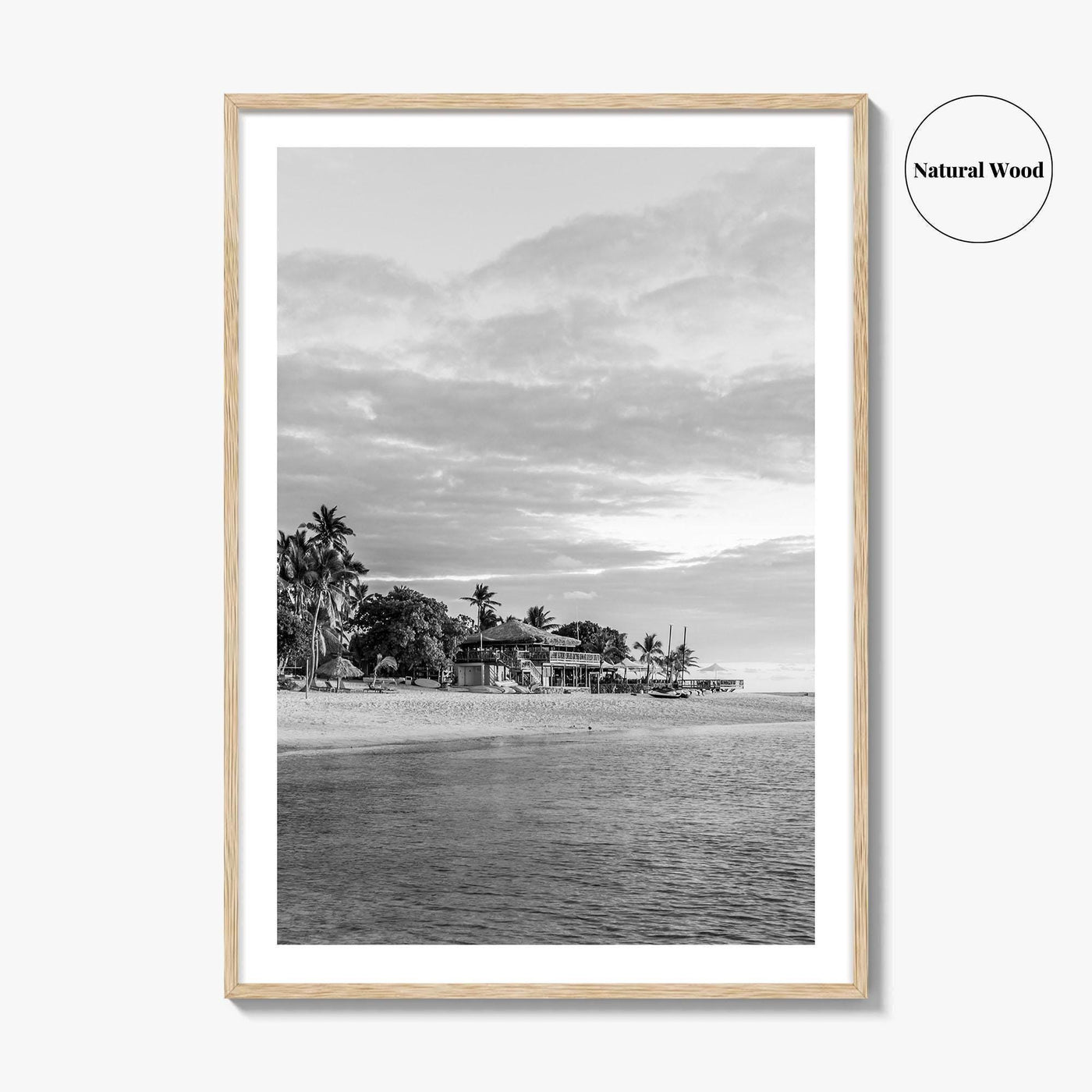 Fiji Black and White Fine Art Photo Print, Mamanuca Islands Wall Decor, Poster