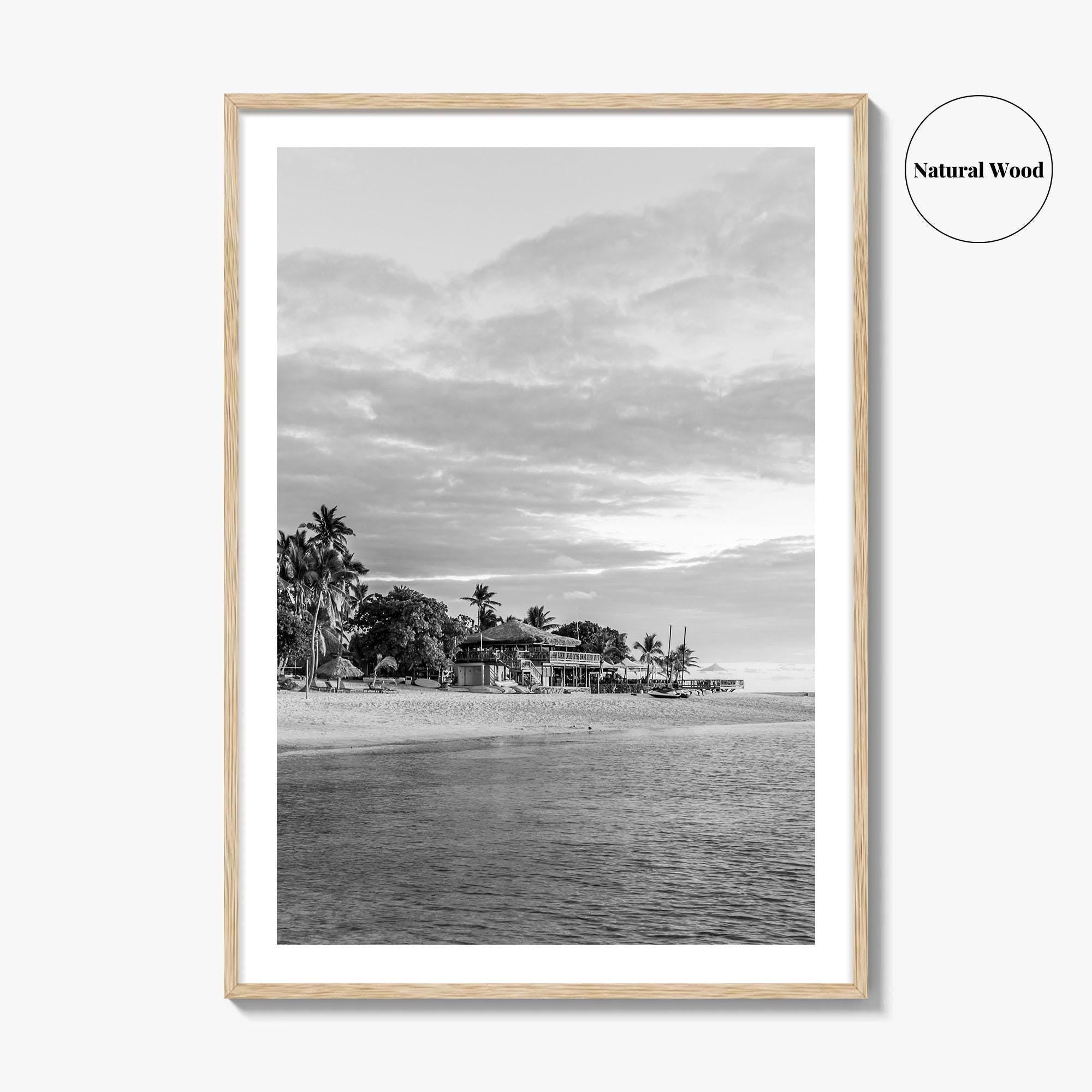 Fiji Black and White Fine Art Photo Print, Mamanuca Islands Wall Decor, Poster