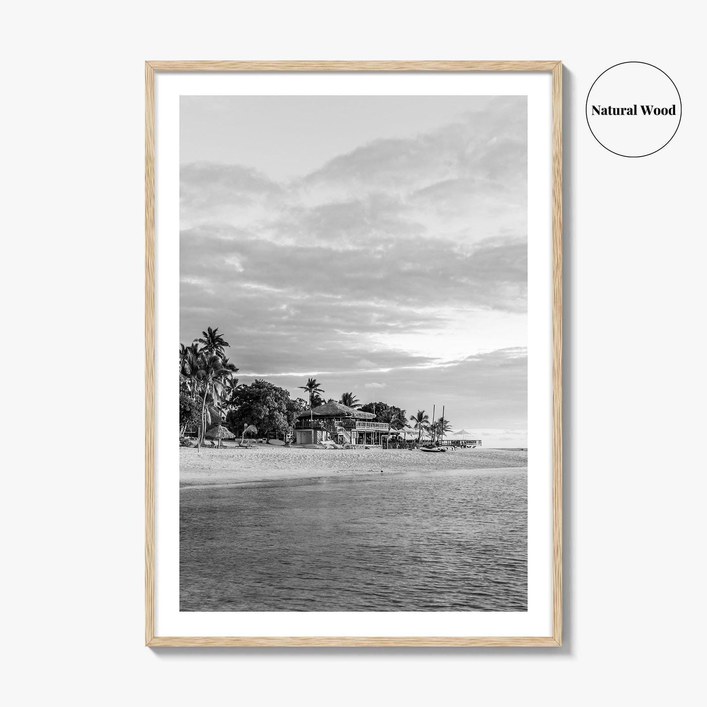 Fiji Black and White Fine Art Photo Print, Mamanuca Islands Wall Decor, Poster