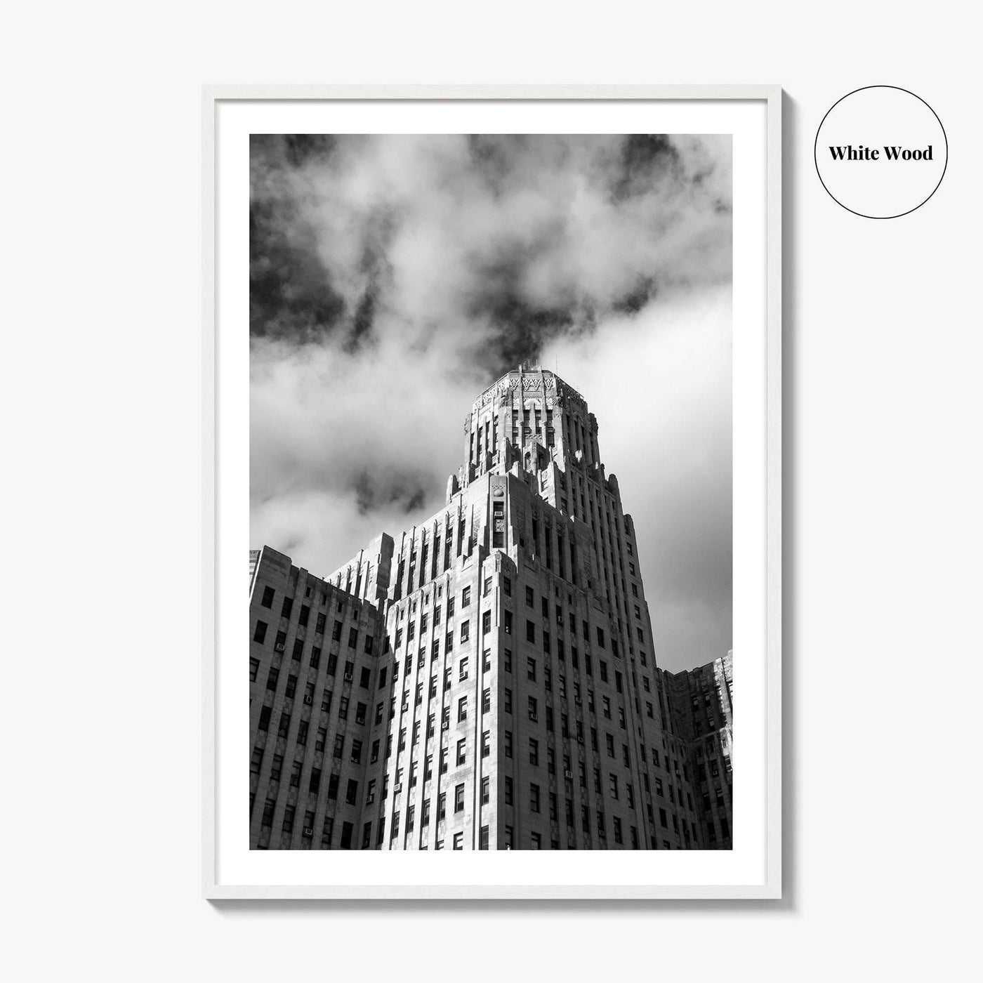 Buffalo Black and White Fine Art Photo Print, City Hall Architecture, Downtown NY Poster