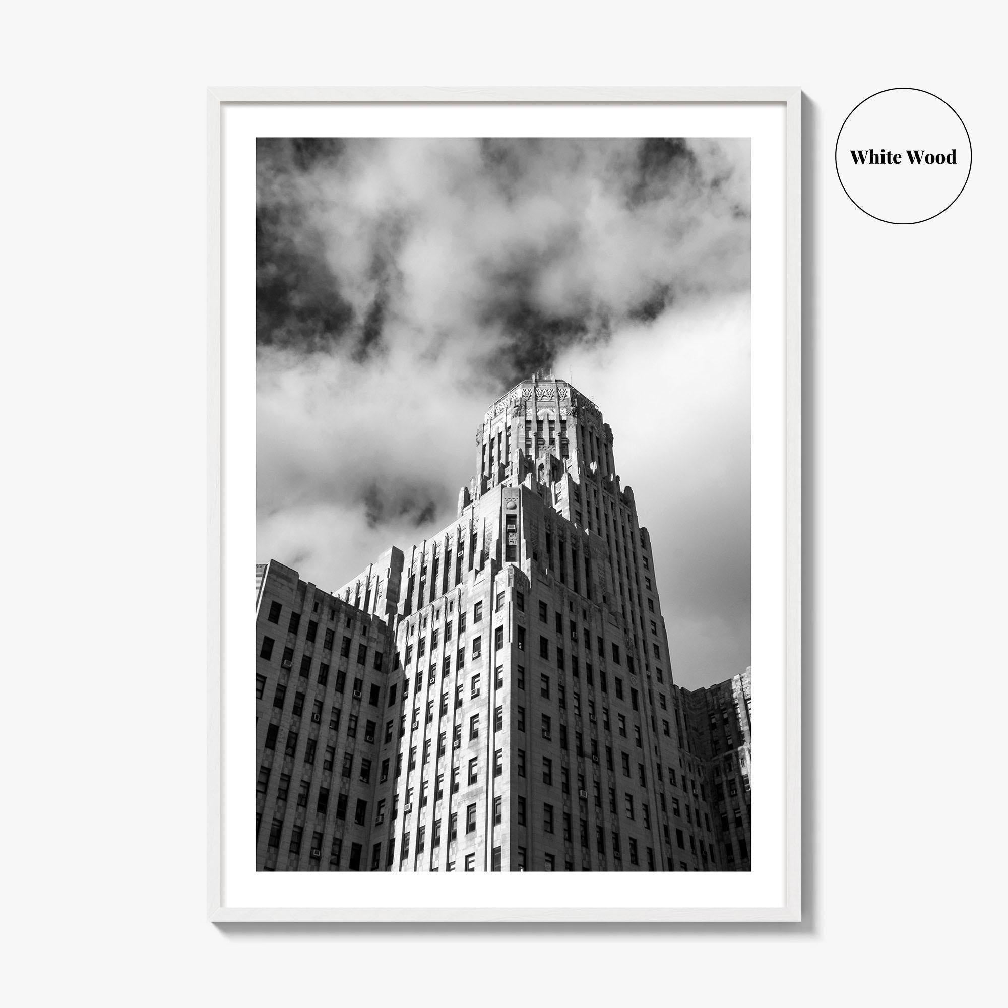 Buffalo Black and White Fine Art Photo Print, City Hall Architecture, Downtown NY Poster