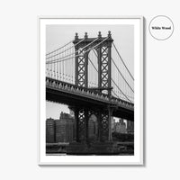 Manhattan Bridge Black and White Fine Art Photo Print, Brooklyn NYC DUMBO Poster