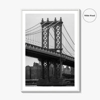 Manhattan Bridge Black and White Fine Art Photo Print, Brooklyn NYC DUMBO Poster