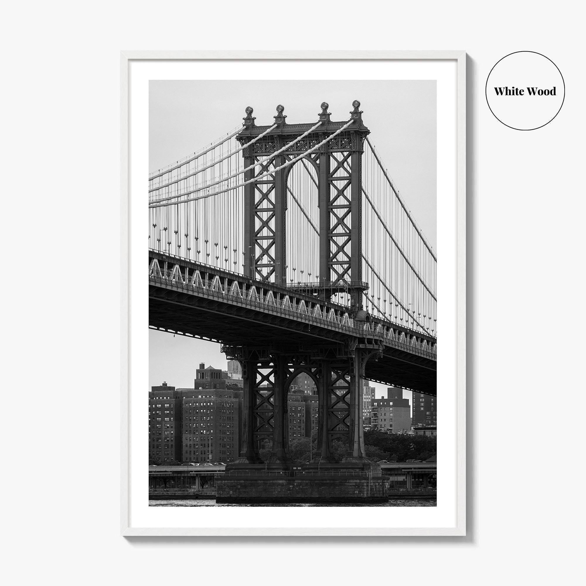 Manhattan Bridge Black and White Fine Art Photo Print, Brooklyn NYC DUMBO Poster