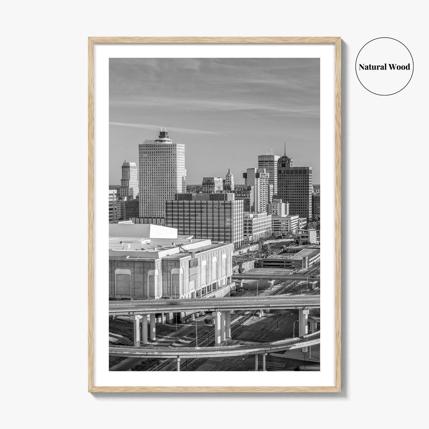 Memphis Skyline Black and White Fine Art Photo Print, Downtown, Tennessee USA Poster