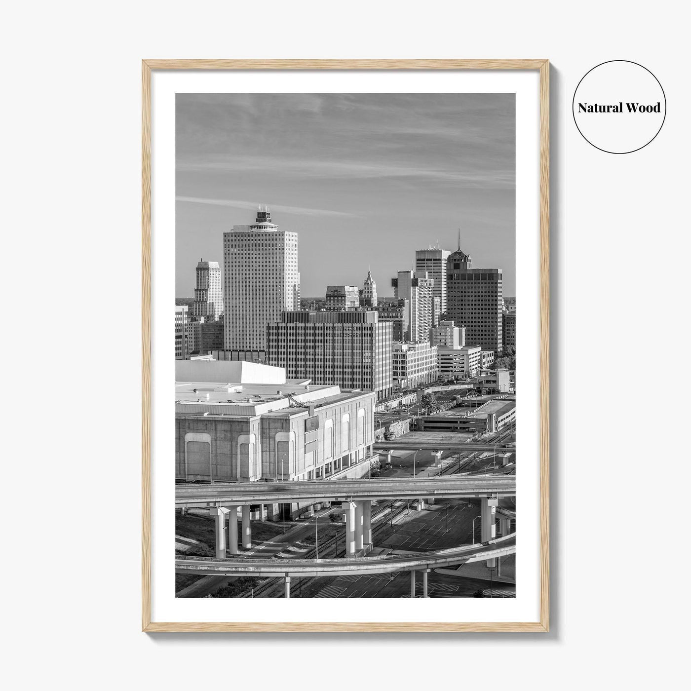 Memphis Skyline Black and White Fine Art Photo Print, Downtown, Tennessee USA Poster