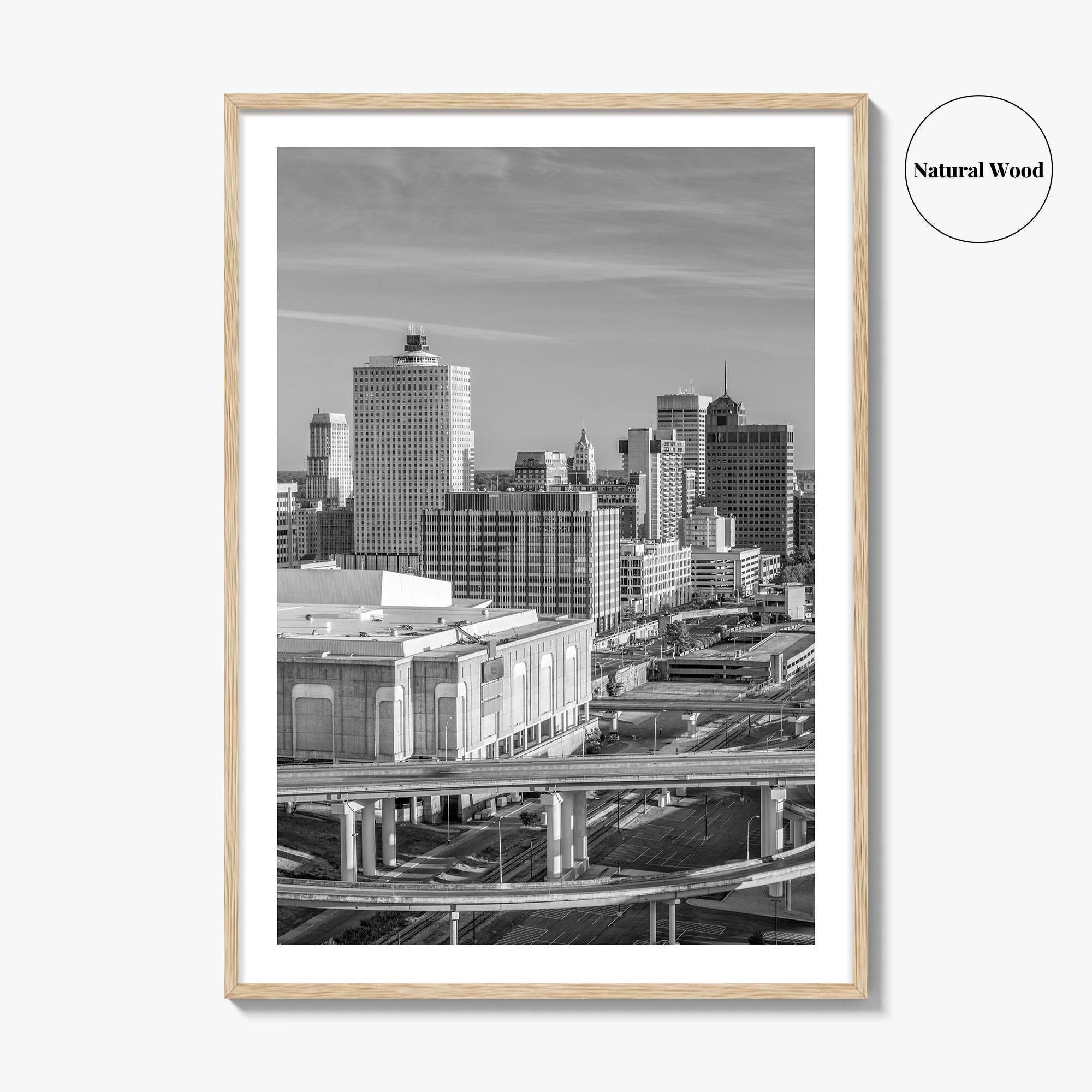 Memphis Skyline Black and White Fine Art Photo Print, Downtown, Tennessee USA Poster