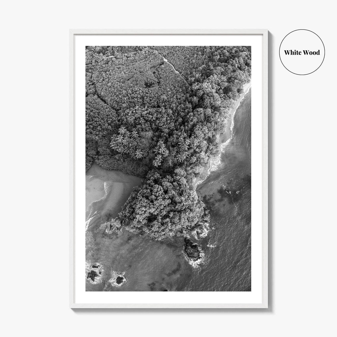 Manuel Antonio Black and White Fine Art Photo Print, Costa Rica, Beach Home Decor