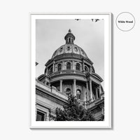 Colorado Black and White Fine Art Photo Print, Denver Capitol Building Poster, USA