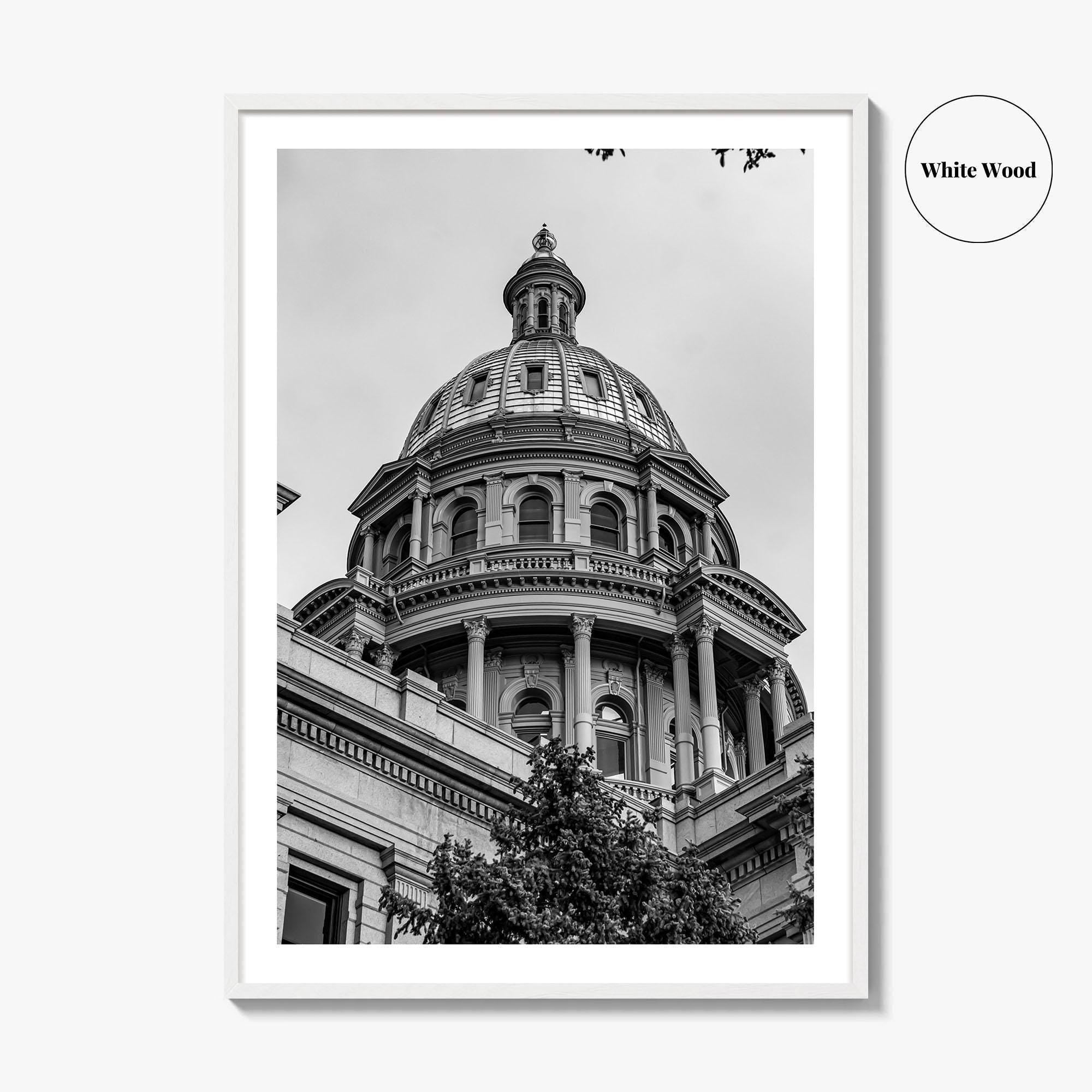 Colorado Black and White Fine Art Photo Print, Denver Capitol Building Poster, USA