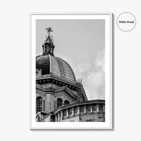 Manila Black and White Fine Art Photo Print, Intramuros Cathedral Dome, Philippines Poster