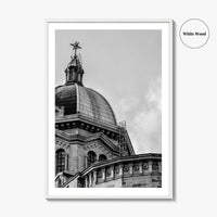 Manila Black and White Fine Art Photo Print, Intramuros Cathedral Dome, Philippines Poster