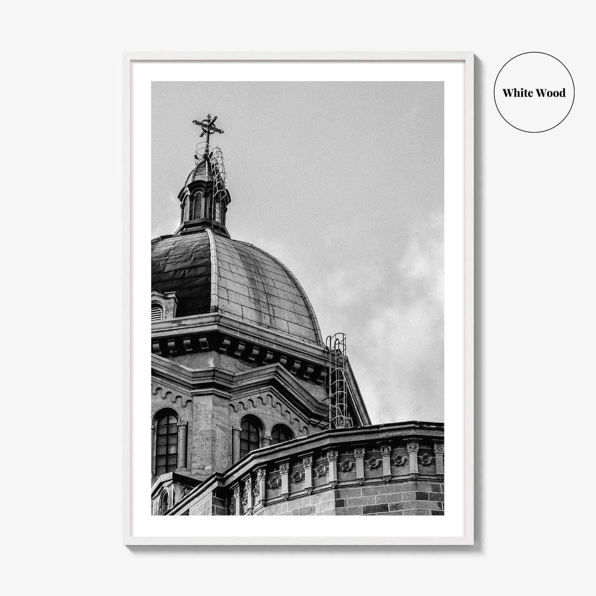 Manila Black and White Fine Art Photo Print, Intramuros Cathedral Dome, Philippines Poster