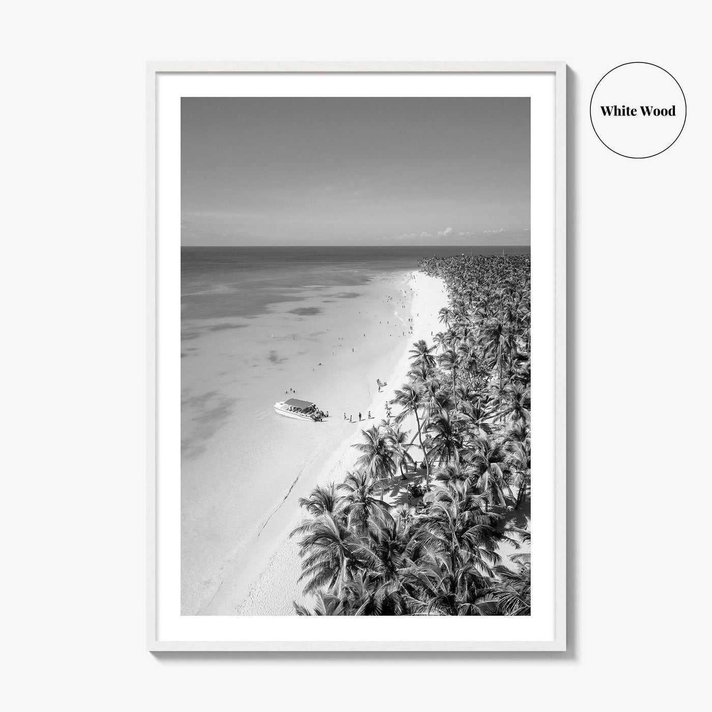 Saona Island Black and White Fine Art Photo Print, Dominican Republic Poster