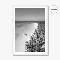 Saona Island Black and White Fine Art Photo Print, Dominican Republic Poster
