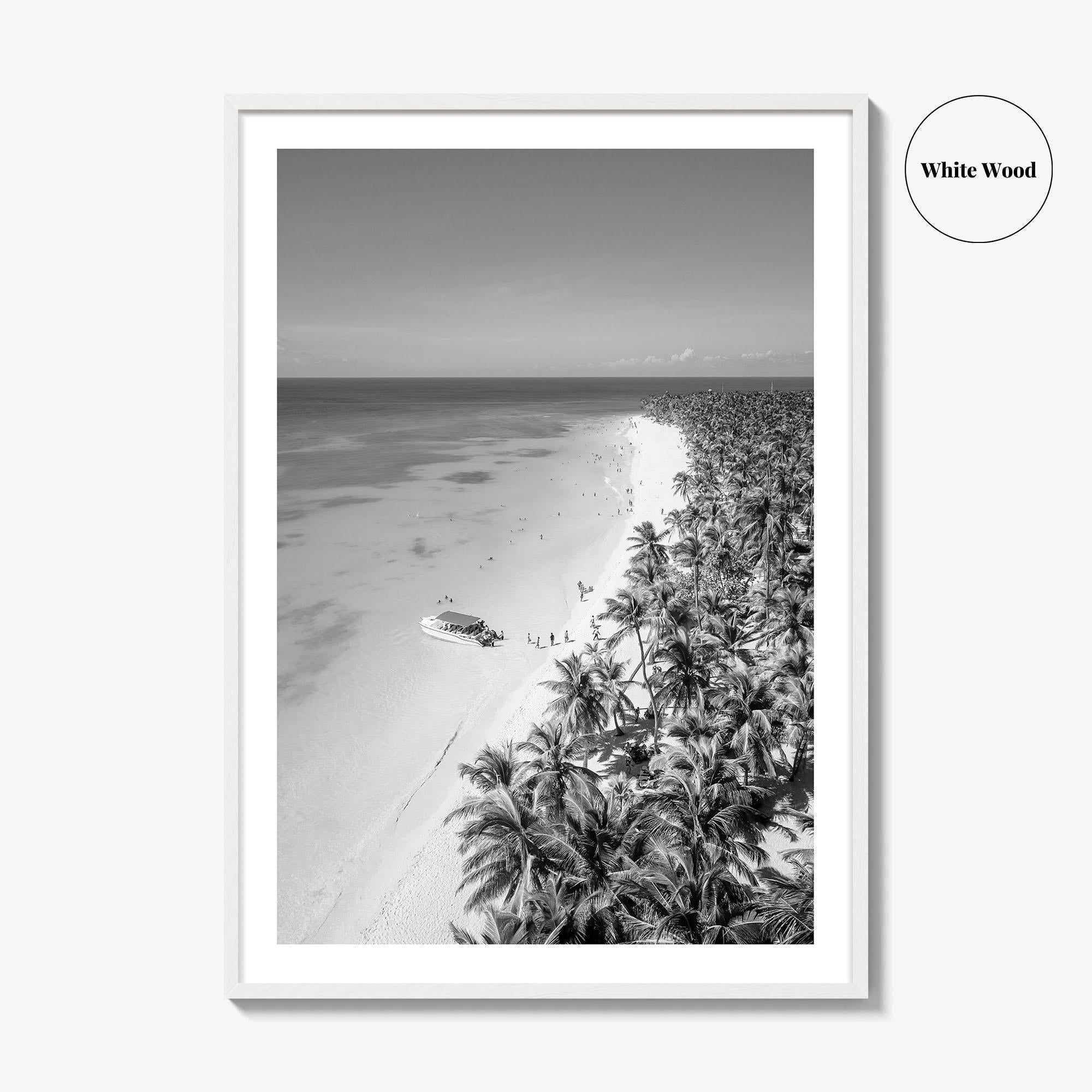 Saona Island Black and White Fine Art Photo Print, Dominican Republic Poster