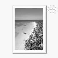 Saona Island Black and White Fine Art Photo Print, Dominican Republic Poster