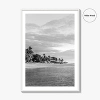 Fiji Black and White Fine Art Photo Print, Mamanuca Islands Wall Decor, Poster