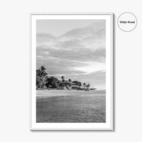 Fiji Black and White Fine Art Photo Print, Mamanuca Islands Wall Decor, Poster