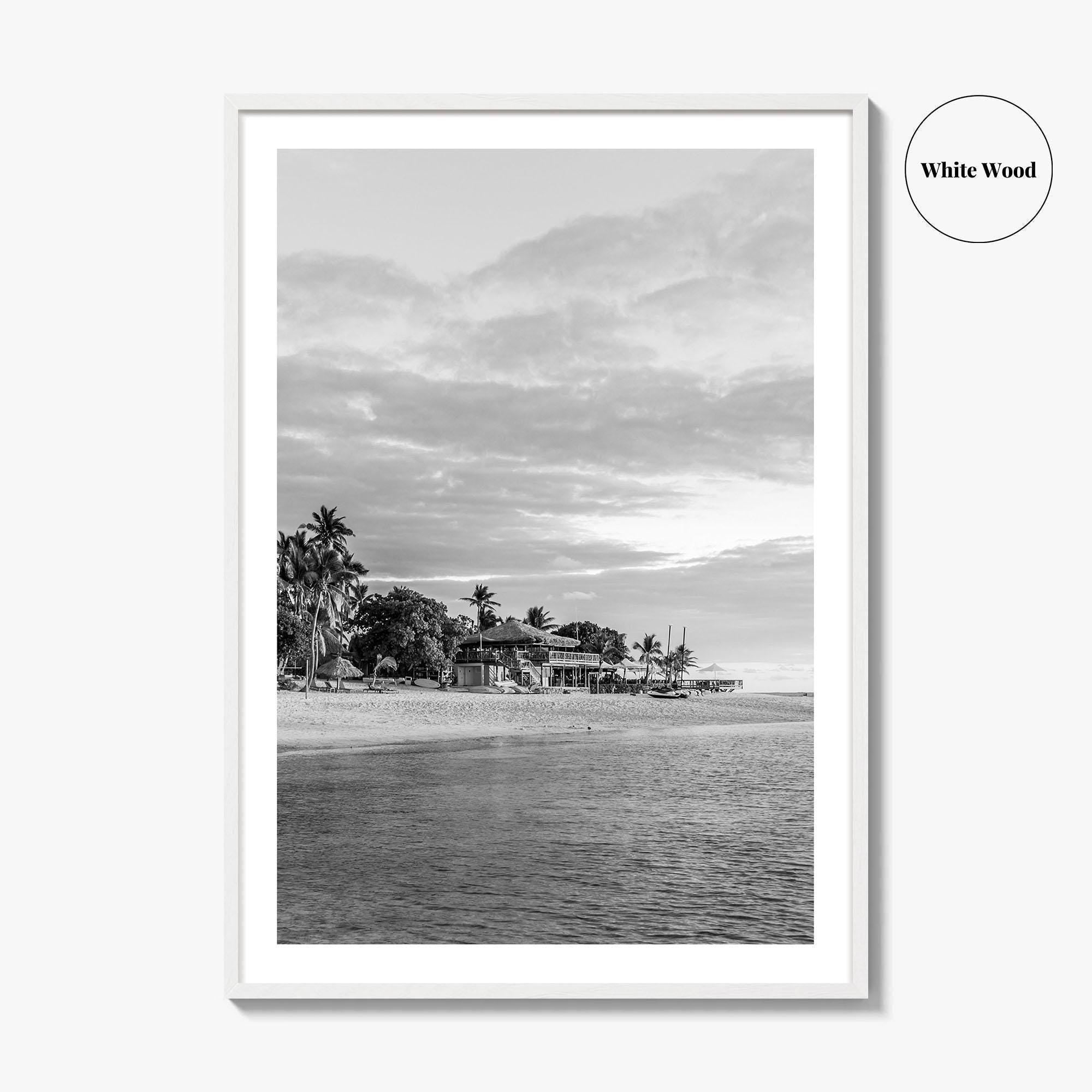Fiji Black and White Fine Art Photo Print, Mamanuca Islands Wall Decor, Poster